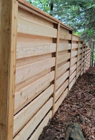 Horizontal Shadow Box Cedar Fence